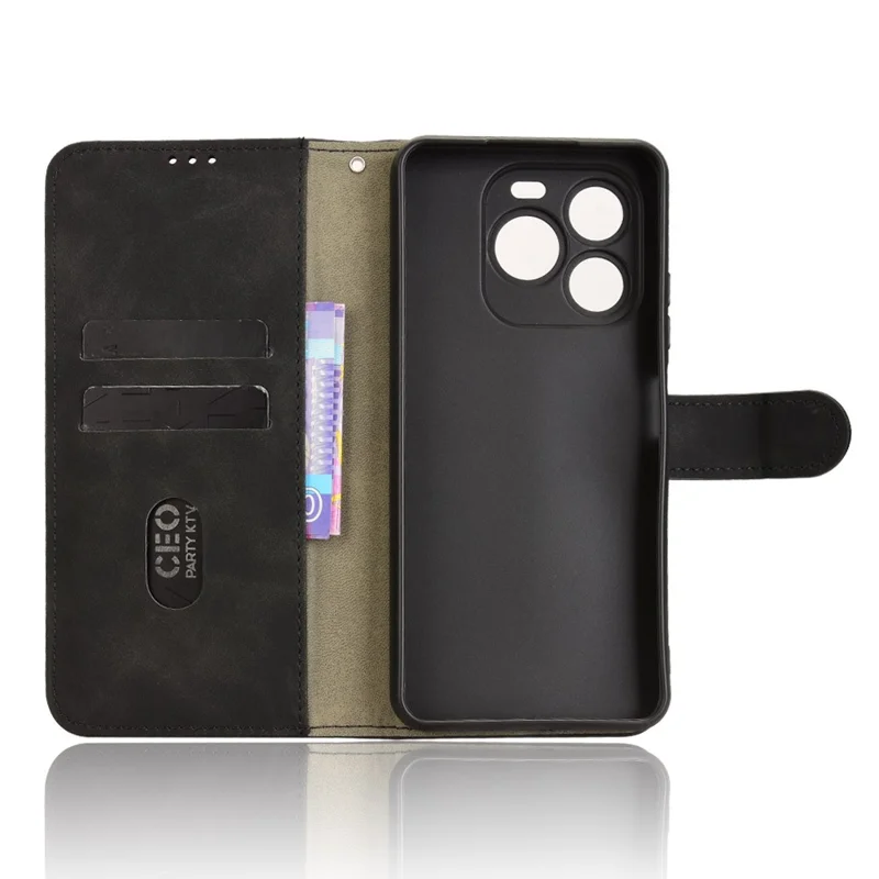 Pour Oukitel C65 Pro / C65 Étui en Cuir Effet Peau Antichoc Portefeuille Housse de Téléphone Rabattable - Noir