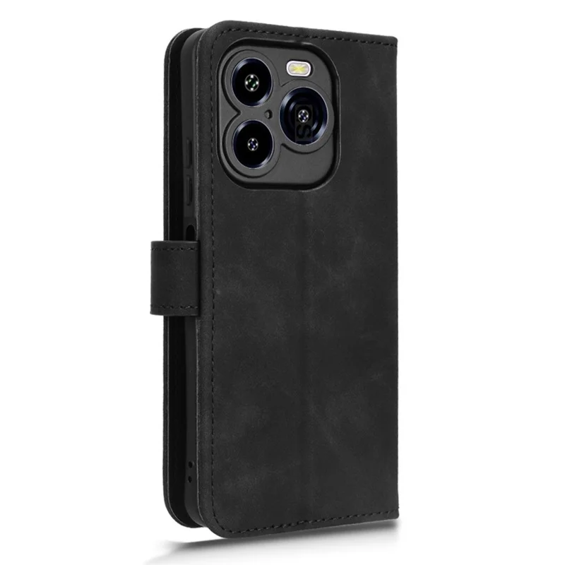 Pour Oukitel C65 Pro / C65 Étui en Cuir Effet Peau Antichoc Portefeuille Housse de Téléphone Rabattable - Noir