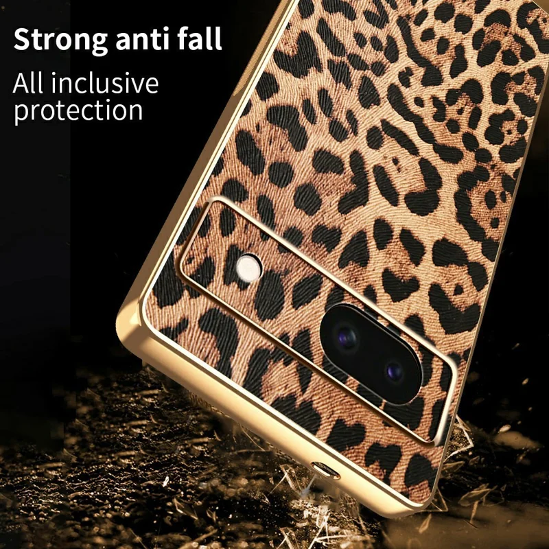 Étui pour Google Pixel 8a Imprimé Léopard Cuir PU Revêtu TPU + PC Coque de Téléphone Électrolytique