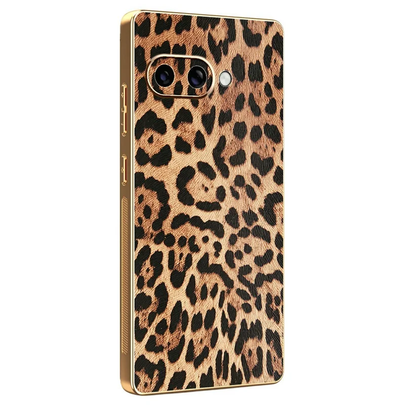 Étui pour Google Pixel 9a Imprimé Léopard en Cuir PU Revêtu TPU + PC Coque de Téléphone Électrolytique
