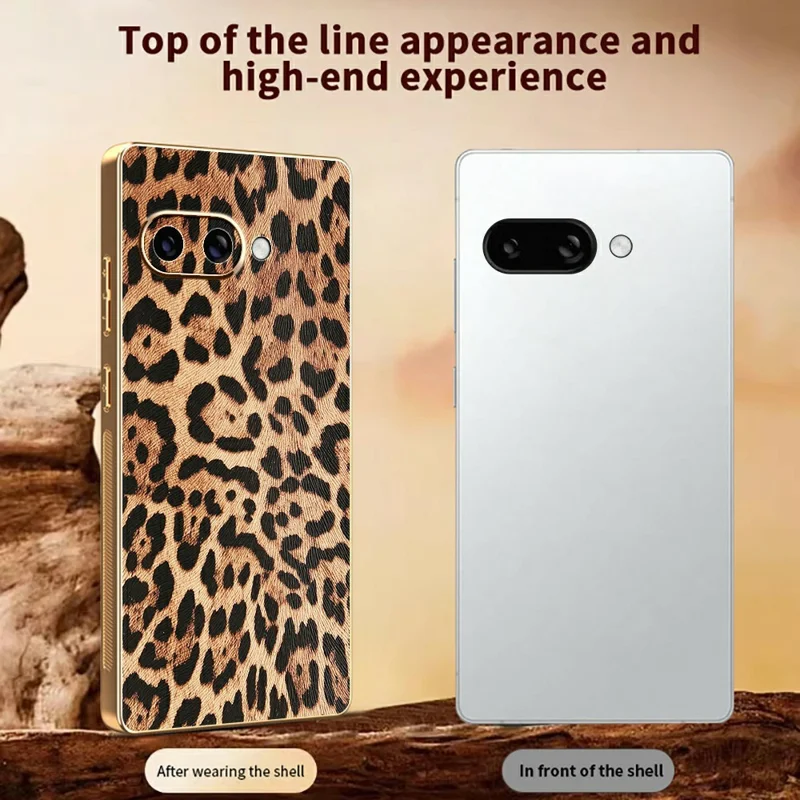 Étui pour Google Pixel 9a Imprimé Léopard en Cuir PU Revêtu TPU + PC Coque de Téléphone Électrolytique