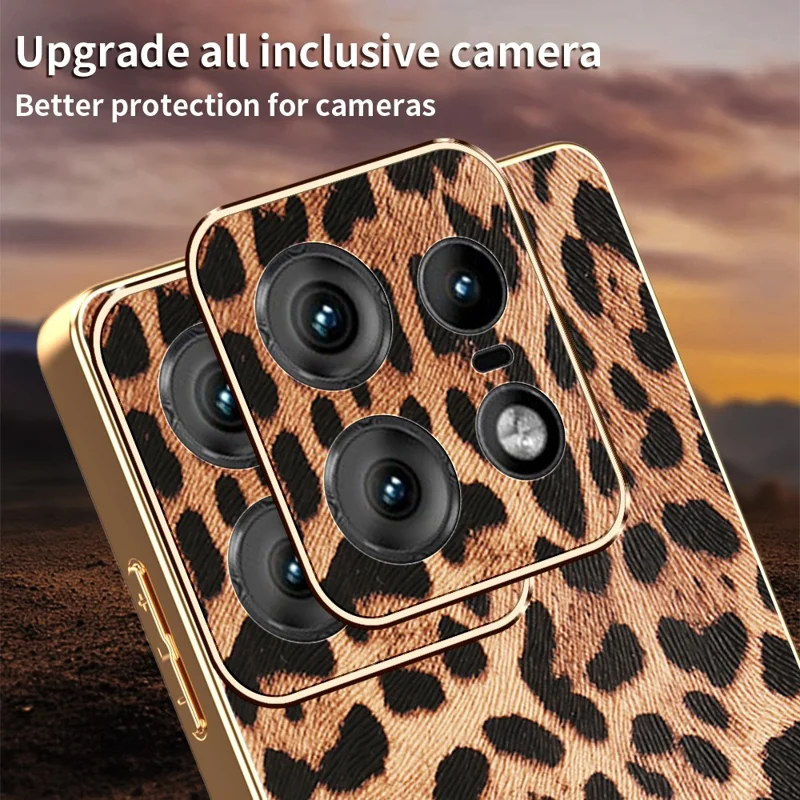 Funda para Motorola Edge 50 Pro 5G con Estampado de Leopardo, Cuero Sintético con TPU + PC Electrolítico para Móvil