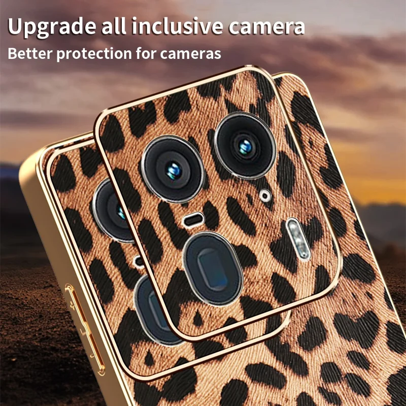 Für Motorola Edge 50 Ultra 5G / Moto X50 Ultra 5G Hülle Leopardenmuster PU-Leder beschichtet TPU + PC Galvanisierung Handyhülle