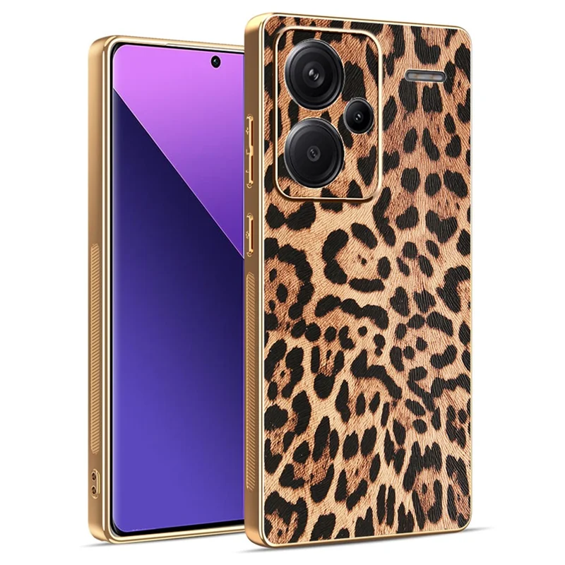 Funda para Xiaomi Redmi Note 13 Pro+ 5G con Estampado de Leopardo, Cuero PU Revestido, PC + TPU Electrolaminado
