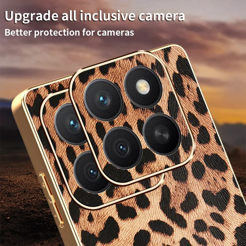 Étui For Honor X8c 4G Imprimé Léopard en Cuir PU Recouvert de PC + TPU avec Placage Électrolytique pour Téléphone