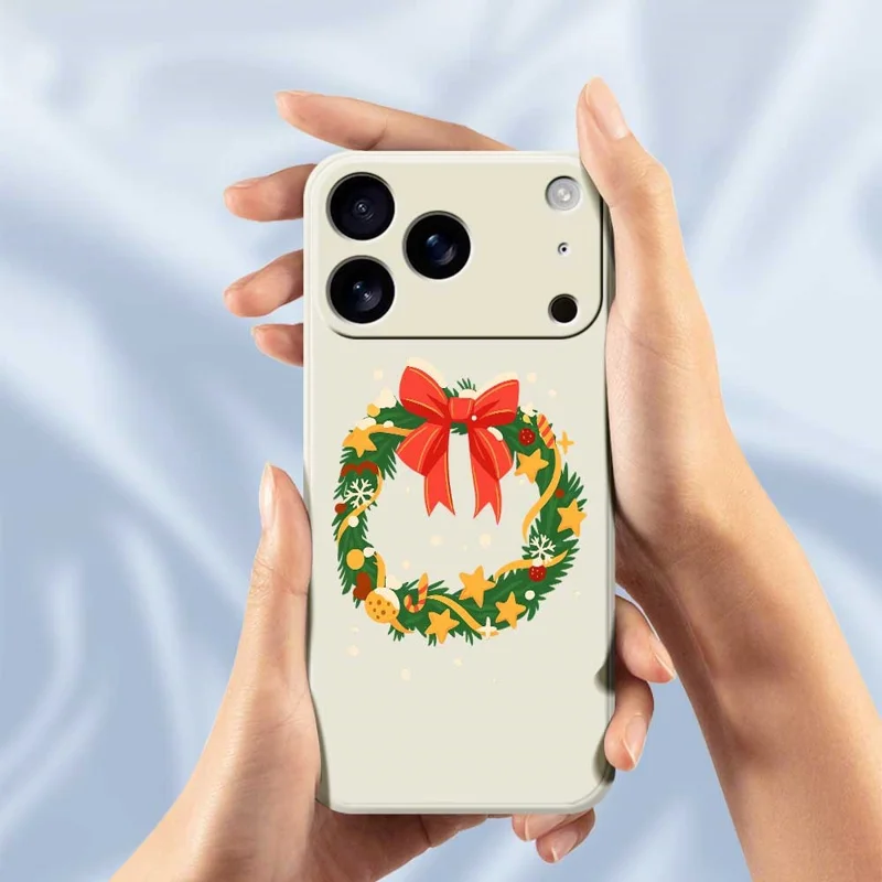 Voor iPhone 17 Pro Max hoesje met strijkran patroon Rechte rand TPU telefoon achterkant - Beige