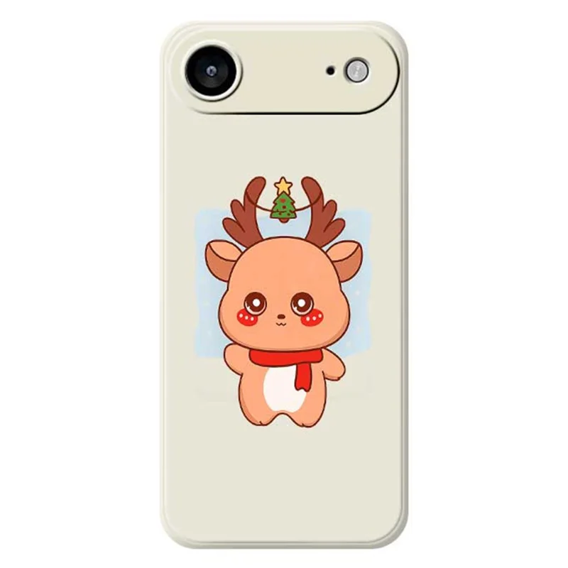 Für iPhone 17 Air Case Cartoon Hirsch Muster Druck Gerade Kante TPU Handy Rückseite Hülle - Beige