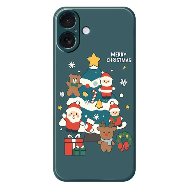 Cover per iPhone 17 con Albero di Natale - Custodia in TPU con Stampa Decorativa - Verde