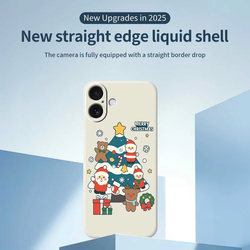 Cover per iPhone 17 con Albero di Natale - Custodia in TPU con Stampa Decorativa - Verde