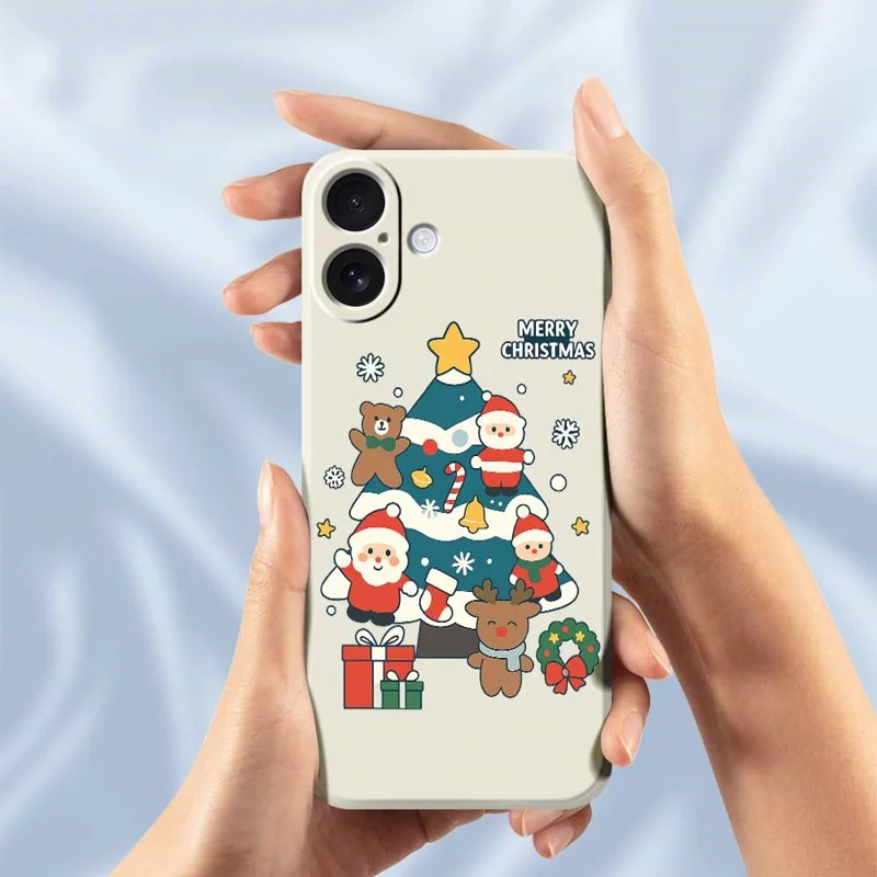 Cover per iPhone 17 con Albero di Natale - Custodia in TPU con Stampa Decorativa - Verde