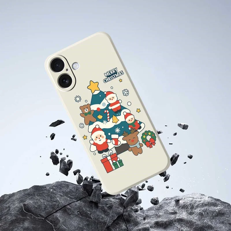 Cover per iPhone 17 con Albero di Natale - Custodia in TPU con Stampa Decorativa - Verde