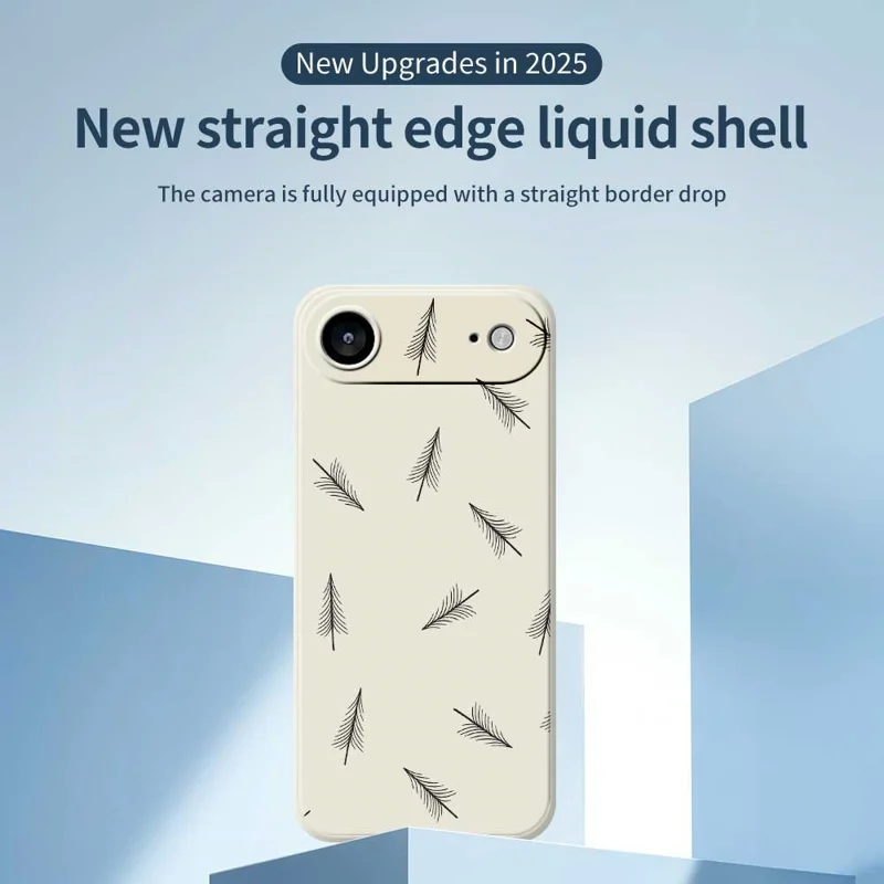 Для iPhone 17 Air Case с ручной росписью деревьев Прямоугольный чехол для телефона из ТПУ - Бежевый