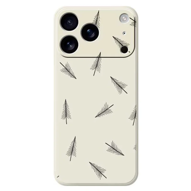 TPU-hoesje voor iPhone 17 Pro Max met handgetekend boommotief, rechte rand, TPU-telefoonhoes - Beige