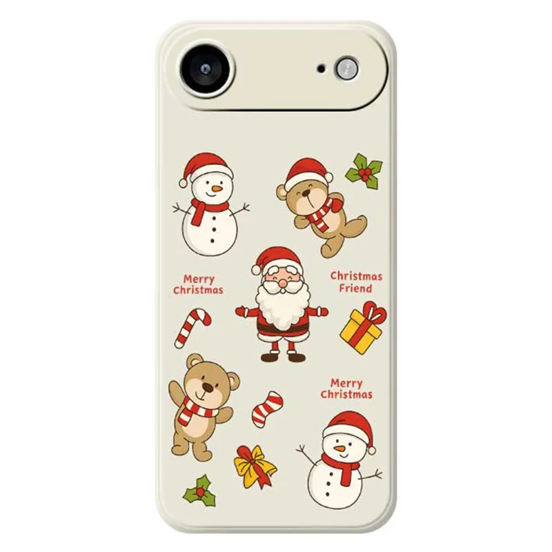 For iPhone Air Case Christmas Friends Pattern Printing Straight Edge TPU Phone Back Cover - Beige