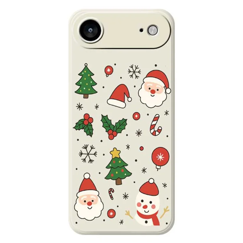 For iPhone 17 Air Case Christmas Theme Pattern Printing Straight Edge TPU Phone Back Cover - Beige