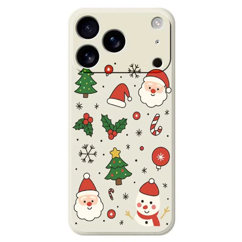 TPU-telefoonhoesje met kerstthema en rechte rand voor iPhone 17 Pro - Beige