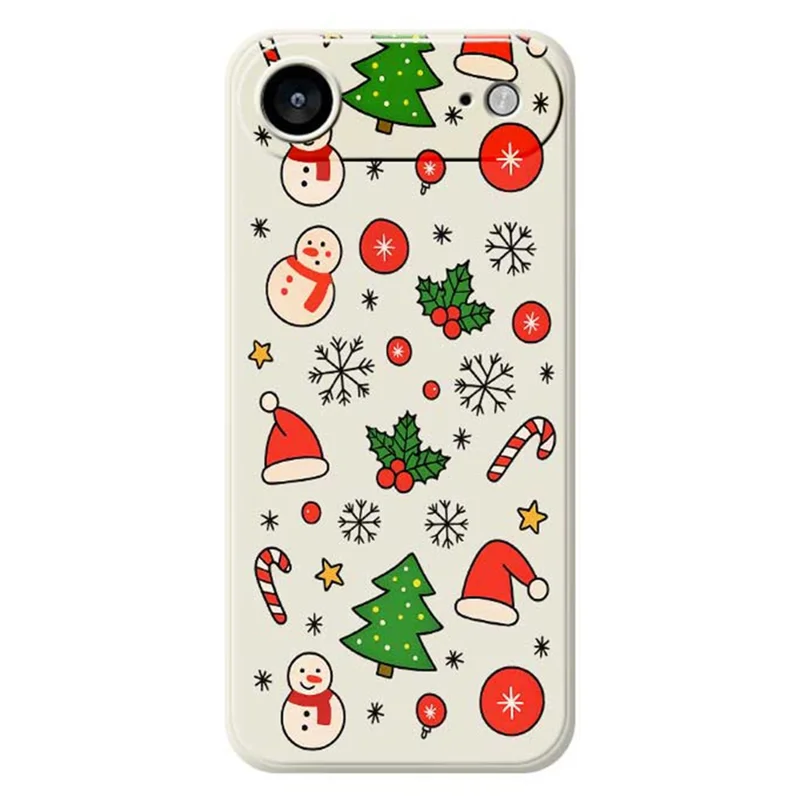 For iPhone Air Case Christmas Elements Pattern Printing Straight Edge TPU Phone Back Cover - Beige