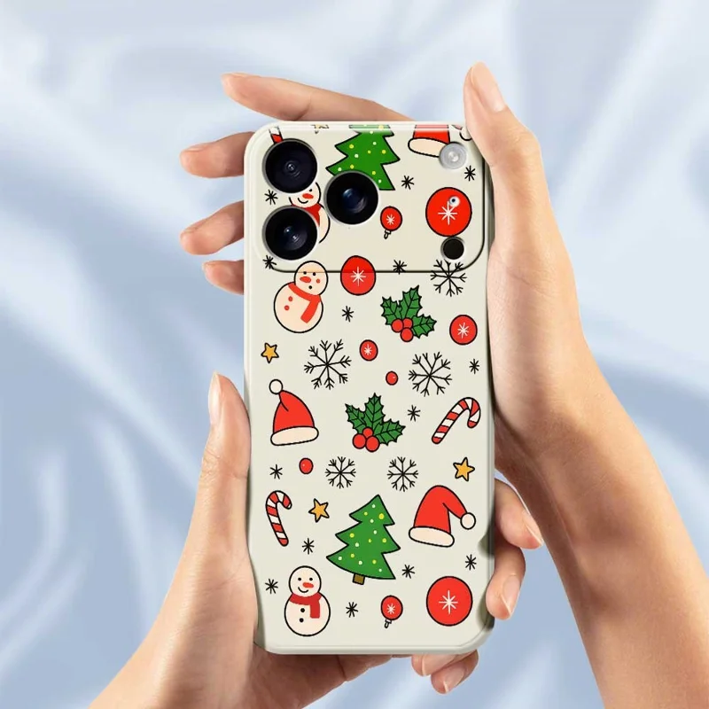 For iPhone 17 Pro Case Christmas Elements Pattern Printing Straight Edge TPU Phone Back Cover - Green