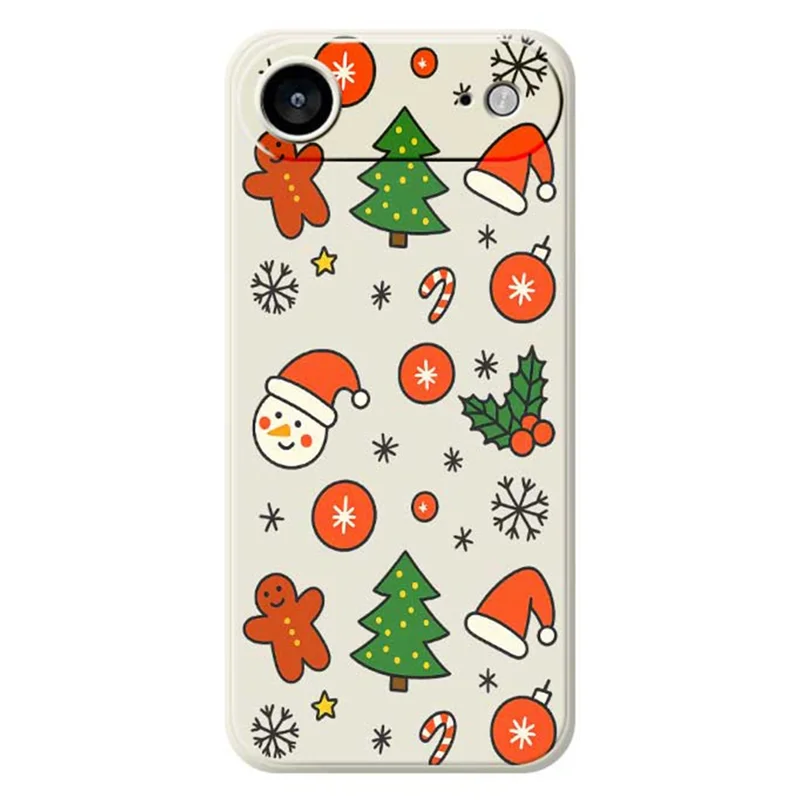 Voor iPhone Air hoesje Mooi kerstpatroon Rechte rand TPU telefoonhoesje - Beige