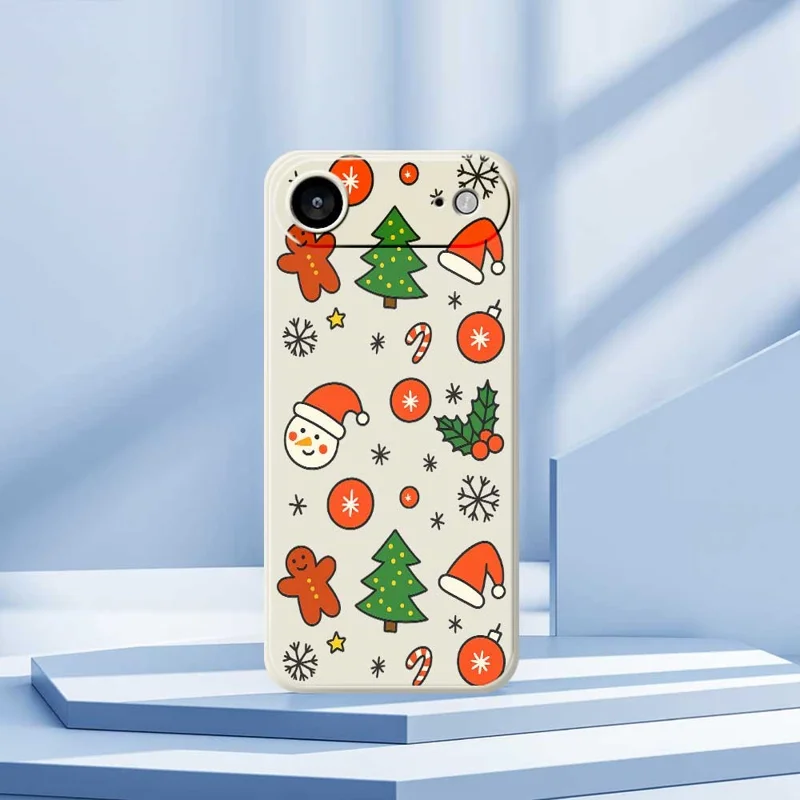 Voor iPhone Air hoesje Mooi kerstpatroon Rechte rand TPU telefoonhoesje - Beige