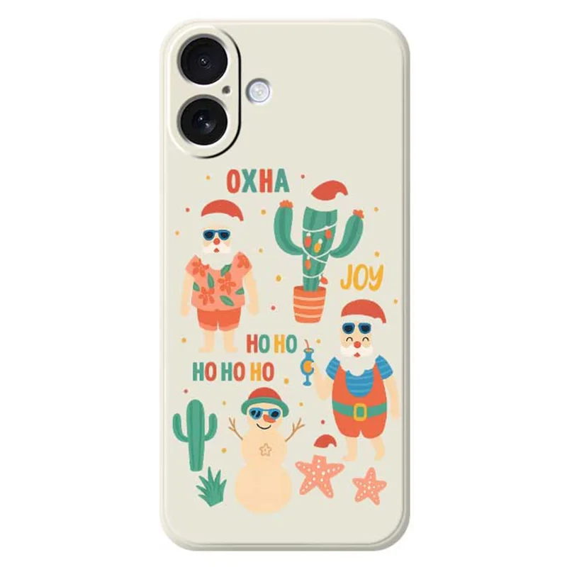 For iPhone 17 Case Fun Playing Pattern Printing Straight Edge TPU Phone Back Cover - Beige