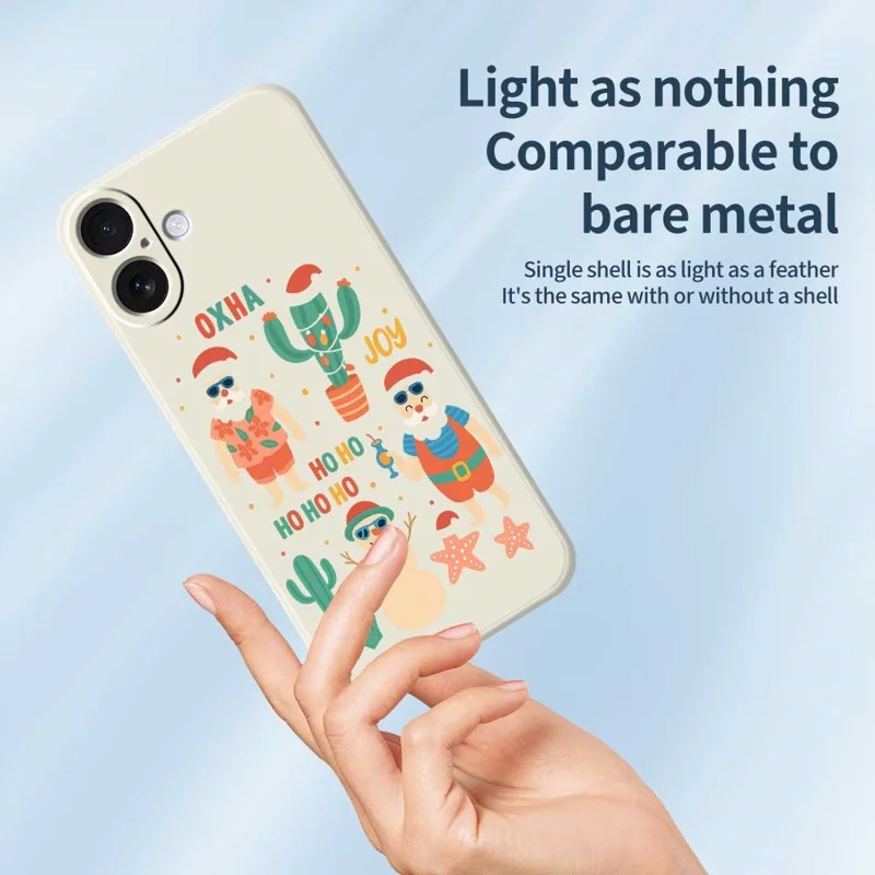 For iPhone 17 Case Fun Playing Pattern Printing Straight Edge TPU Phone Back Cover - Beige