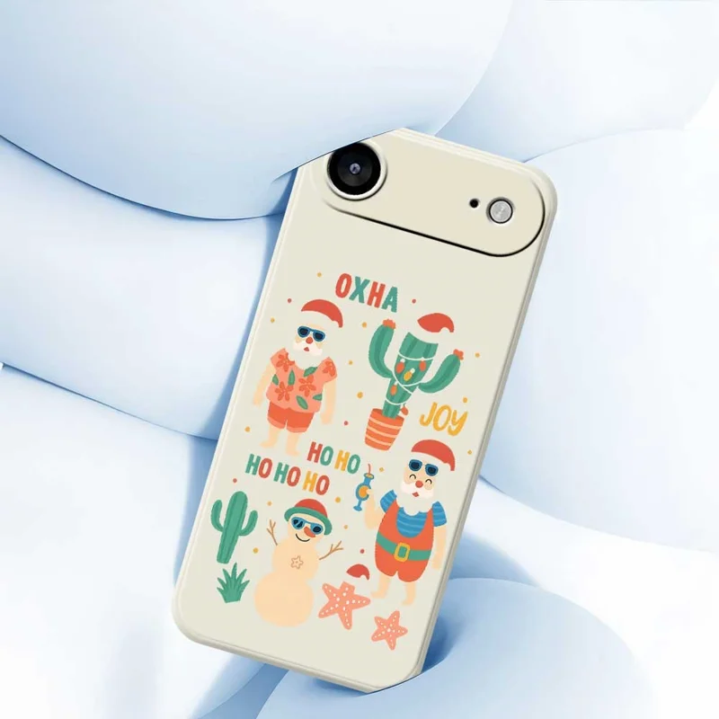 Для iPhone 17 Air Case Fun Playing Pattern Printing Straight Edge TPU Phone Back Cover - Бежевый