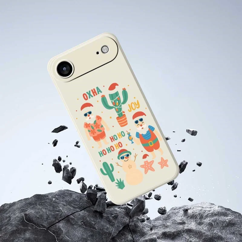 Для iPhone 17 Air Case Fun Playing Pattern Printing Straight Edge TPU Phone Back Cover - Бежевый