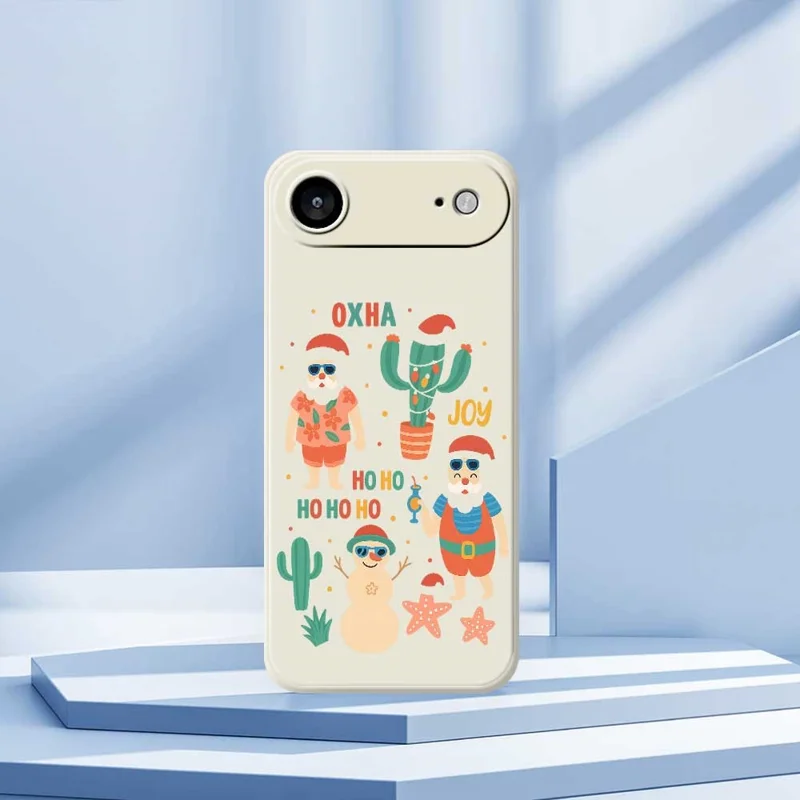 Для iPhone 17 Air Case Fun Playing Pattern Printing Straight Edge TPU Phone Back Cover - Бежевый