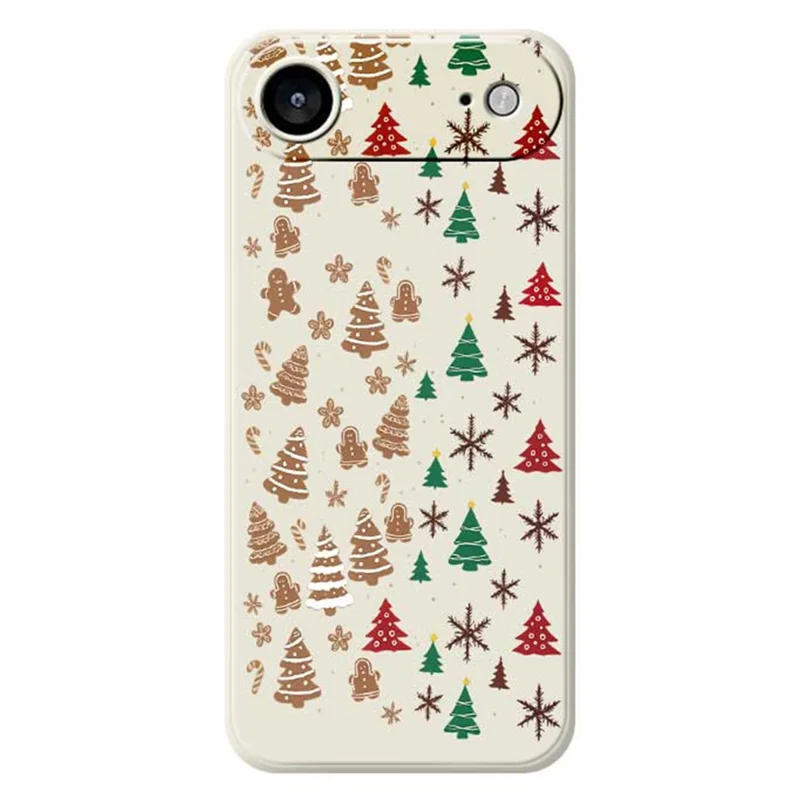 For iPhone Air Case Christmas Tree Gingerbread Pattern Printing Straight Edge TPU Phone Back Cover - Beige