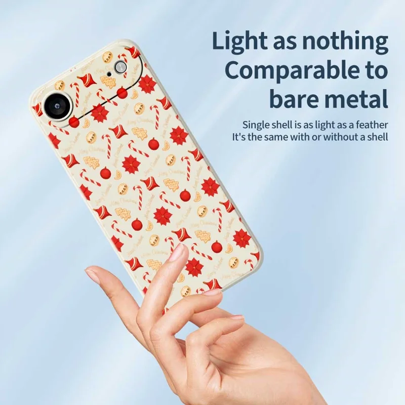 For iPhone Air Case Christmas Candy Pattern Printing Straight Edge TPU Phone Back Cover - Purple