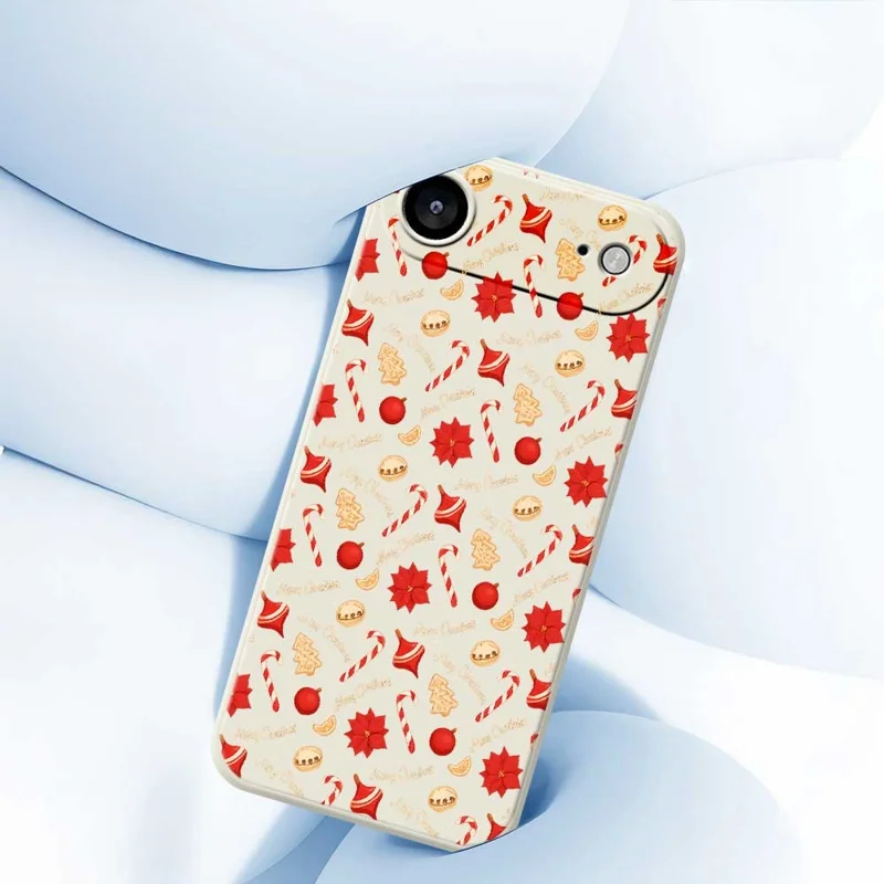 For iPhone Air Case Christmas Candy Pattern Printing Straight Edge TPU Phone Back Cover - Purple