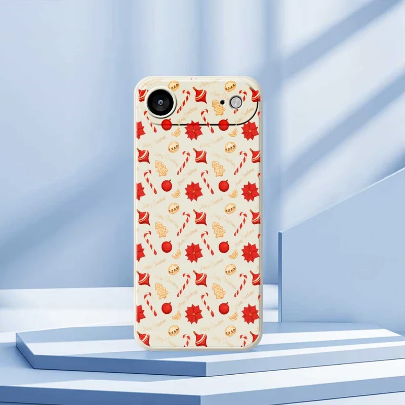 For iPhone Air Case Christmas Candy Pattern Printing Straight Edge TPU Phone Back Cover - Purple