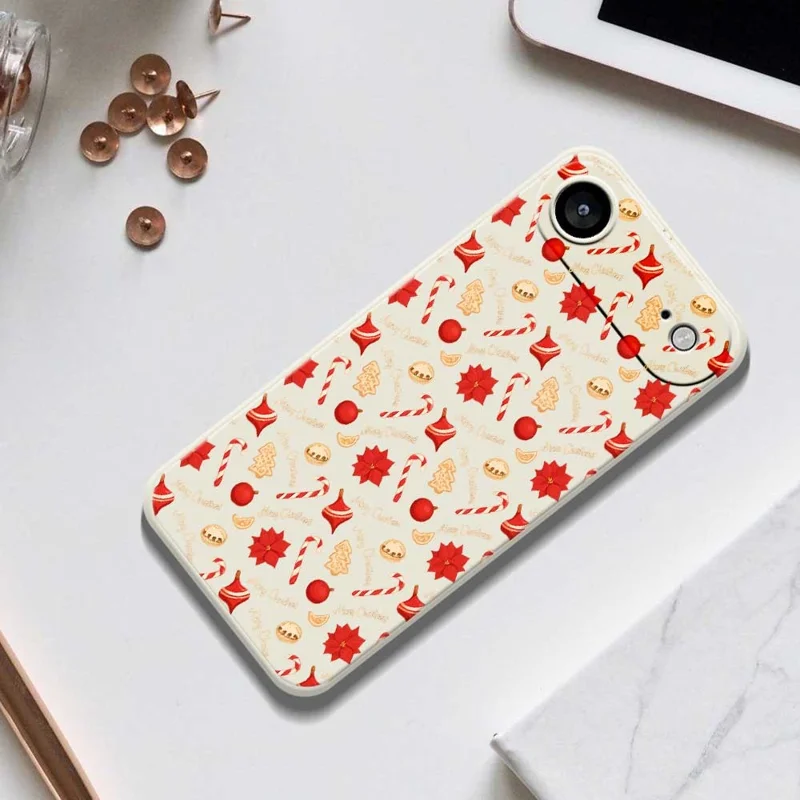 For iPhone Air Case Christmas Candy Pattern Printing Straight Edge TPU Phone Back Cover - Purple