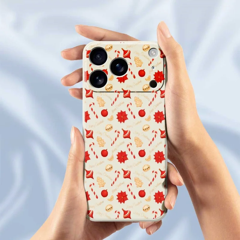 For iPhone 17 Pro Max Case Christmas Candy Pattern Printing Straight Edge TPU Phone Back Cover - Green