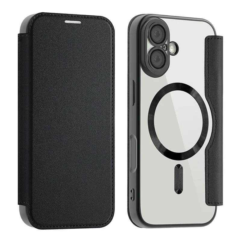 Cover per iPhone 17 Compatibile con MagSafe Custodia in Pelle Antilettura RFID - Nero