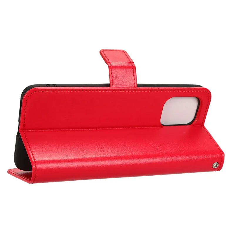 Shockproof Phone Case For Umidigi G1 PU Leather Crazy Horse Texture Phone Cover Wallet Stand with Strap - Red