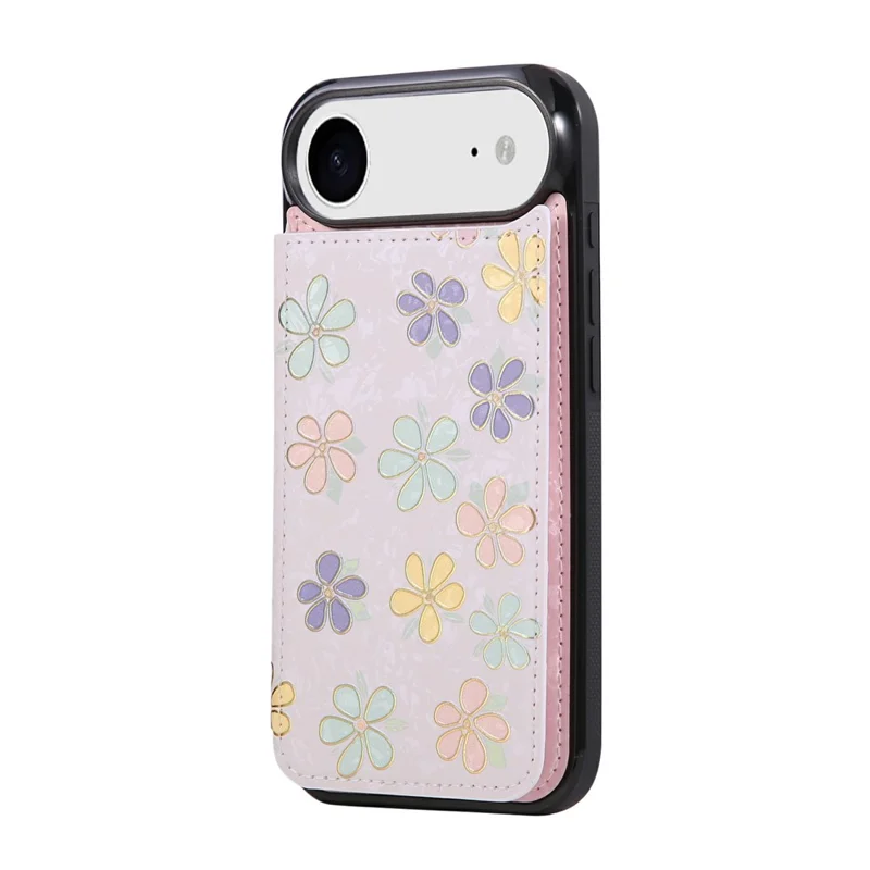 Für iPhone 17 Air Hülle Blumen Leder TPU RFID-blockierende Handyhülle mit Kartenfächern - Blumen