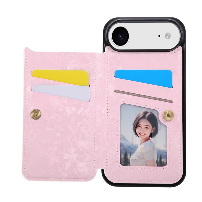 For iPhone Air Case Flower Leather TPU RFID Blocking Phone Cover Card Slots - Rose Flower