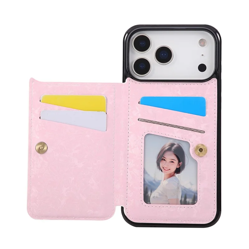Für iPhone 17 Pro Hülle Blumen Leder TPU RFID Blocking Handyhülle mit Kartenfächern - Getrocknete Blume