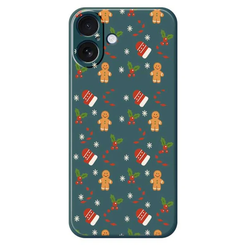 Cover per iPhone 17 con Motivo di Guanti di Pan di Zenzero Stampato, Bordo Dritto, Cover Posteriore TPU - Verde