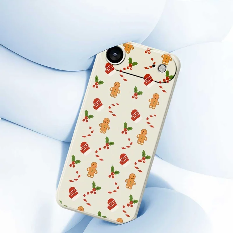 For iPhone Air Case Gingerbread Gloves Pattern Printing Straight Edge TPU Phone Back Cover - Beige