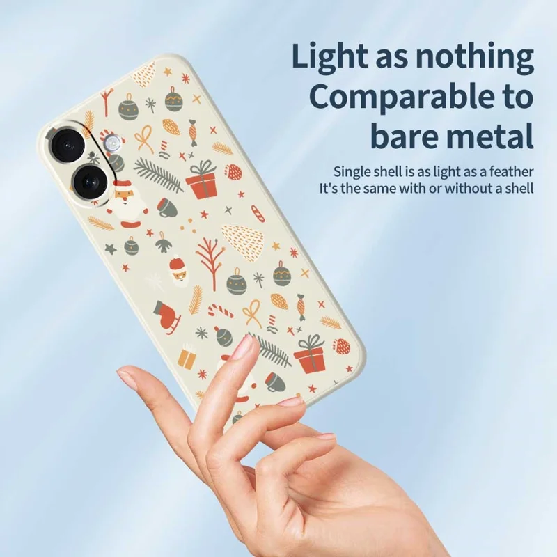 Étui pour iPhone 17 Motif de cadeaux de bonbons Impression à bord droit Housse de téléphone TPU - Beige