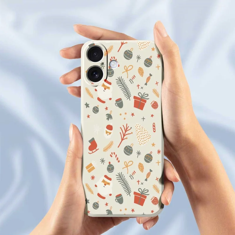 Étui pour iPhone 17 Motif de cadeaux de bonbons Impression à bord droit Housse de téléphone TPU - Beige