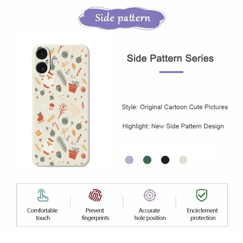 Étui pour iPhone 17 Motif de cadeaux de bonbons Impression à bord droit Housse de téléphone TPU - Beige