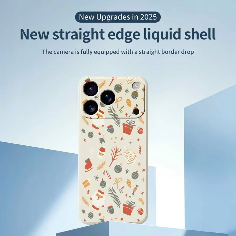 For iPhone 17 Pro Case Candy Gifts Pattern Printing Straight Edge TPU Phone Back Cover - Black