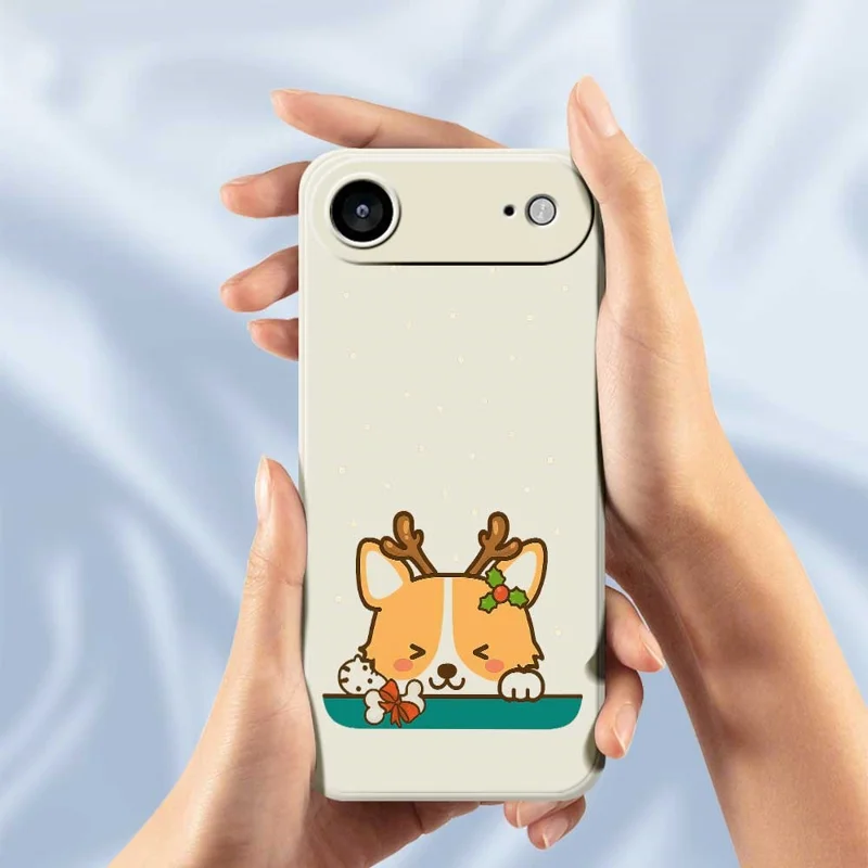 For iPhone Air Case Cute Deer Pattern Printing Straight Edge TPU Phone Back Cover - Beige