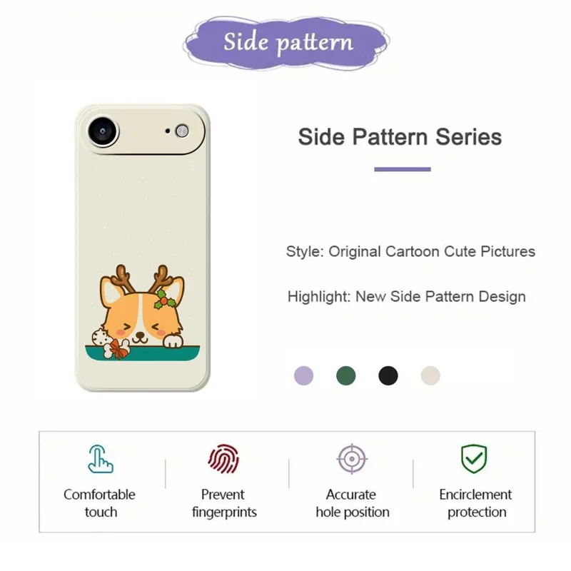 For iPhone Air Case Cute Deer Pattern Printing Straight Edge TPU Phone Back Cover - Beige