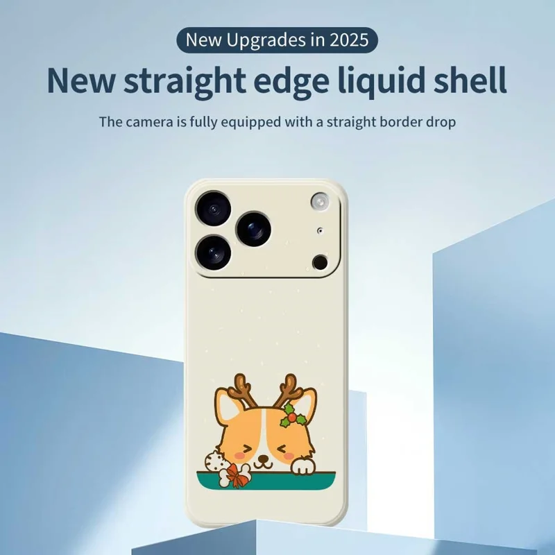 Voor iPhone 17 Pro-hoesje Schattig hertpatroon Rechte rand TPU telefoonhoesje - Paars
