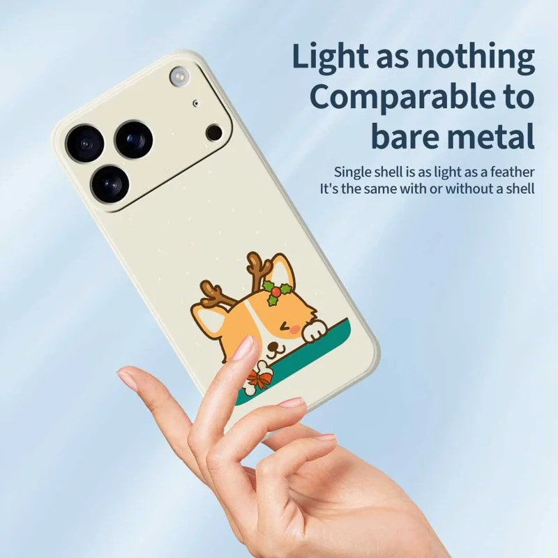 Voor iPhone 17 Pro-hoesje Schattig hertpatroon Rechte rand TPU telefoonhoesje - Paars